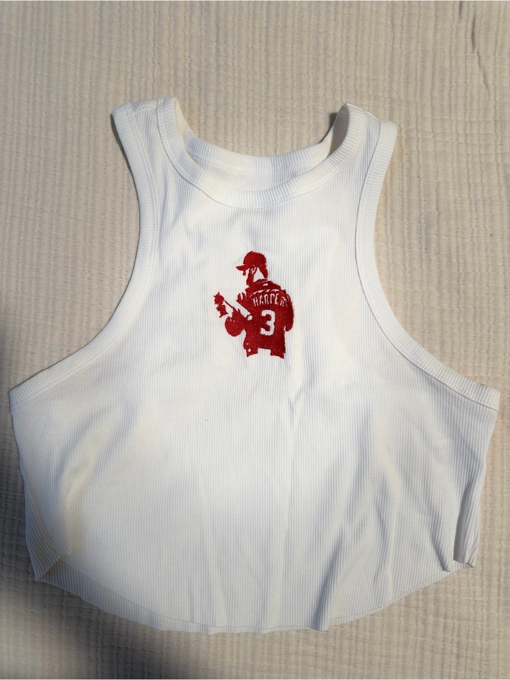 Embroidered Bryce Harper wild fable White Ribbed Tank